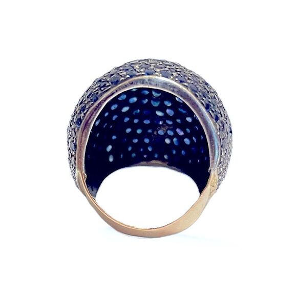 ❤️SOLD❤️BLUE Crystal Cocktail/ Statement Ring |12K Gold Band| - Picture 12 of 13